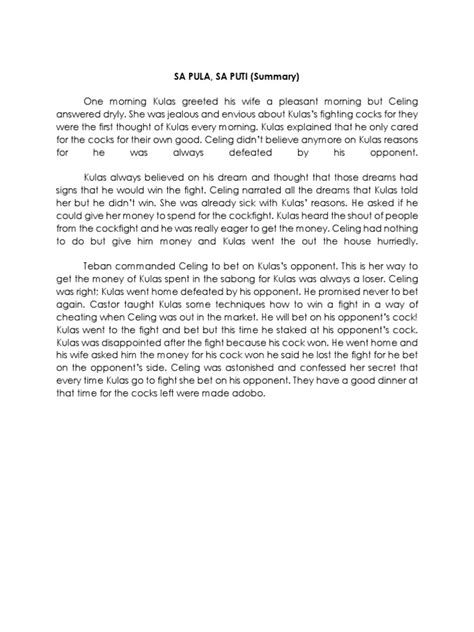 sa pula sa puti summary|Sa Pula Sa Puti Summary: A Compelling Analysis Of Filipino .